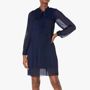 Navy Pleated DKNY Dress